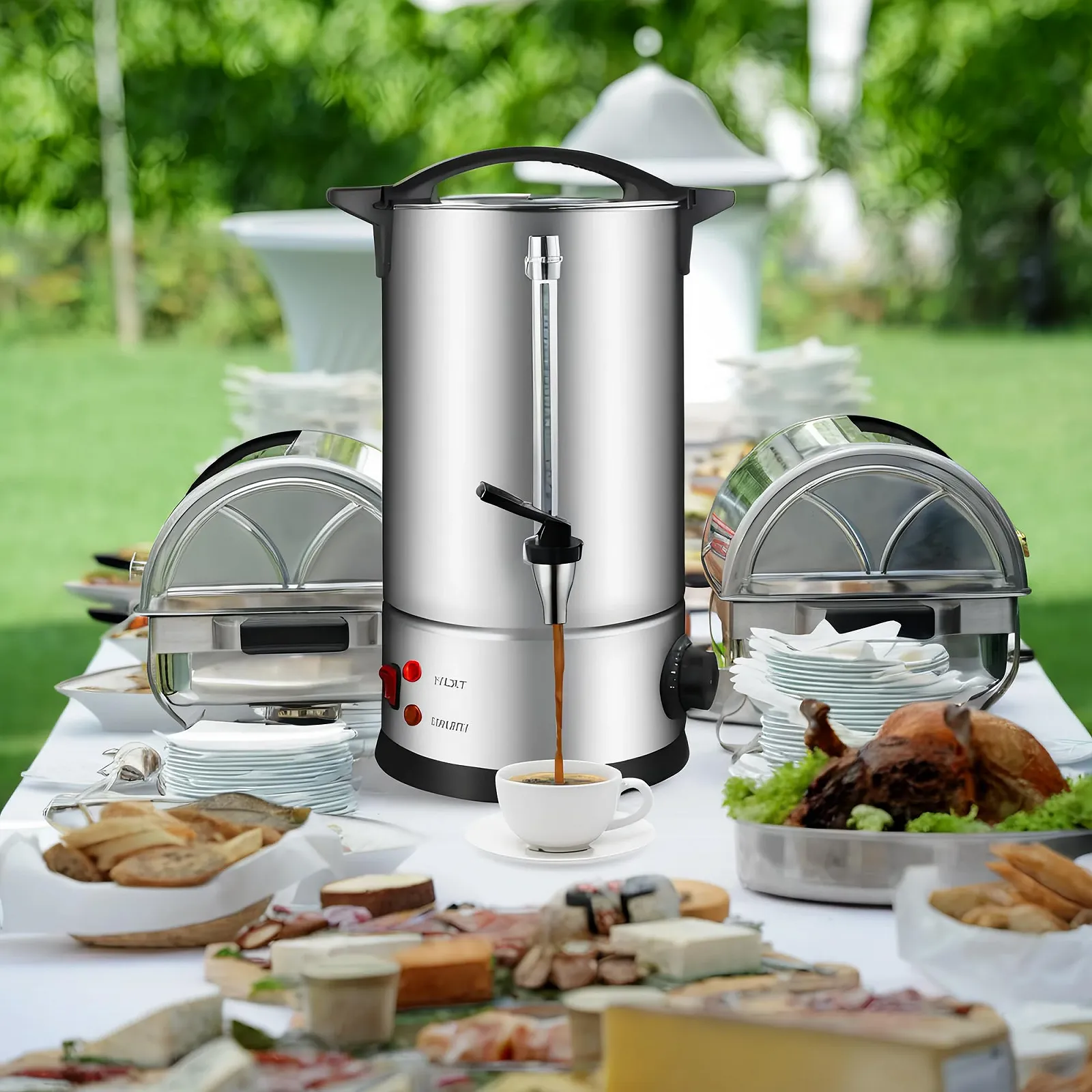 Кофемашина Bostar с круглым фильтром 12 л, 75 чашек, функция заваривания и подогрева, интеллектуальный контроль температуры, индикатор уровня, Нержавеющая сталь, фото №8