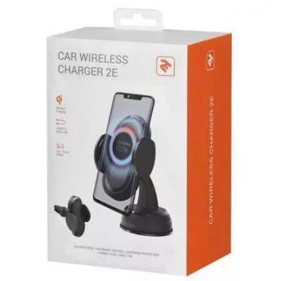 Зарядное устройство 2E Car Windsheild/airvent 2E Wireless Charger(3in1), 10W, black (2E-WCQ01-07), фото №3