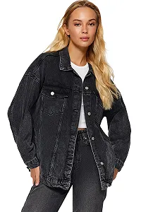 Куртка TRENDYOL Джинсовая однотонная стандартная - Фото 1