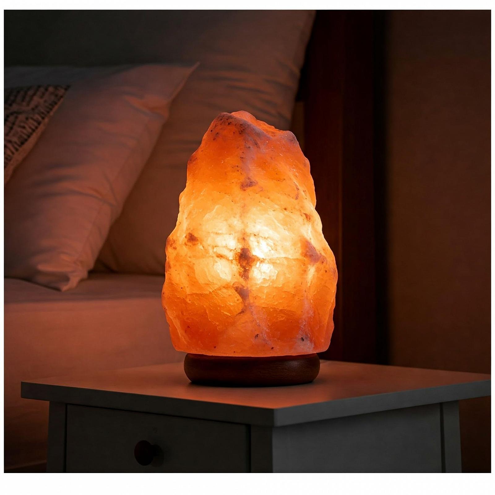 Соляна лампа Натуральна рожева сіль Дерев'яна основа 4-7 кг, фото №6