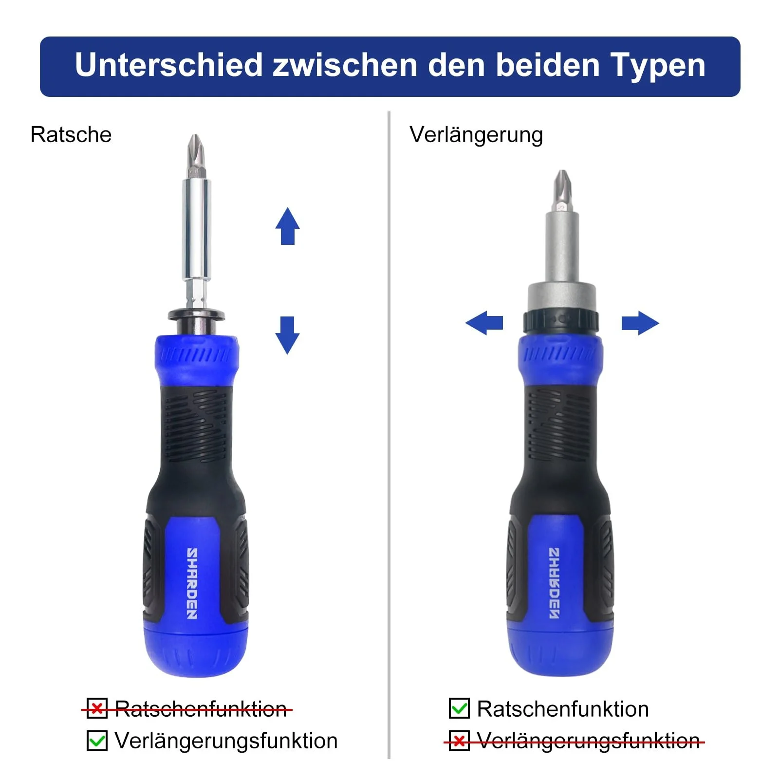 Викрутка-мультитул SHARDEN 13-в-1 магнітна з набором біт, фото №9