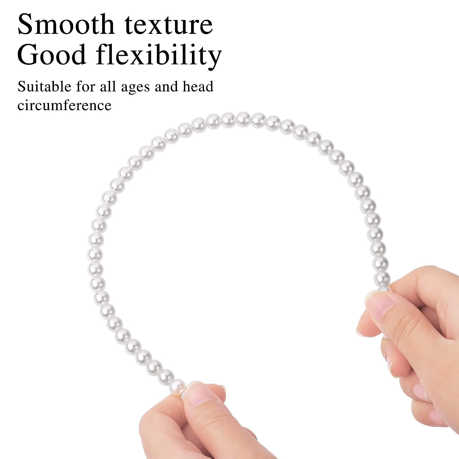 Обруч Yolev з перлинами, набір 4 шт., фото №3 Обруч Yolev з перлинами, набір 4 шт., фото №3