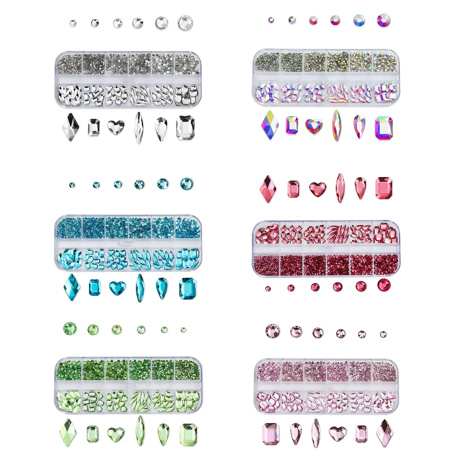 Кришталеві Стрази Різнокольорові Плоска Основа Блискуча Прикраса для Мистецтва, фото №4