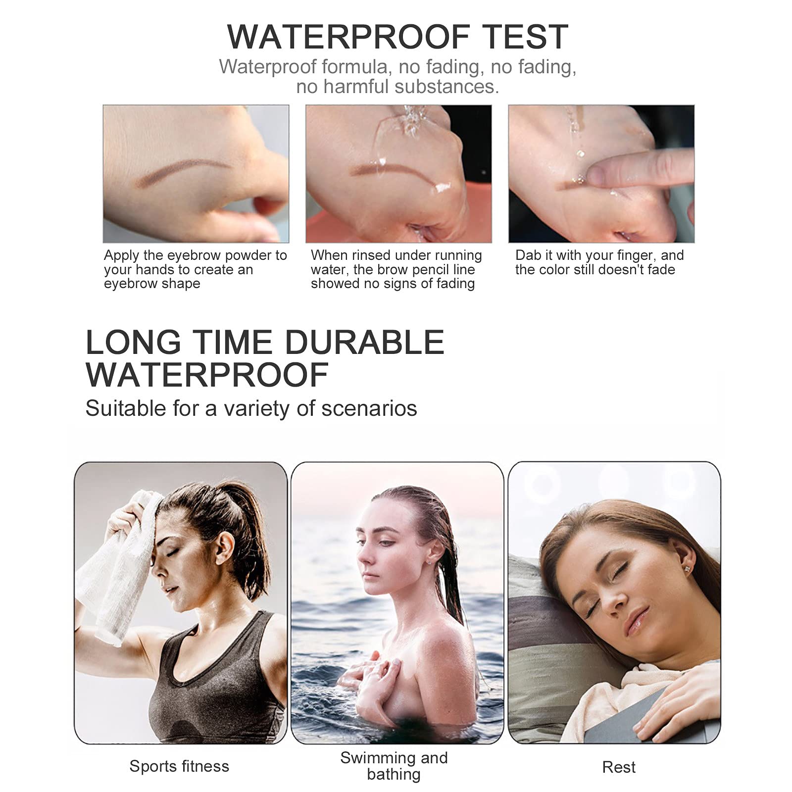 Олівець для брів Eyebrow Wax Colour Fork Heads Black Liquid Eyebrow Pencil 4 Point Eyebrows D One Size, фото №6