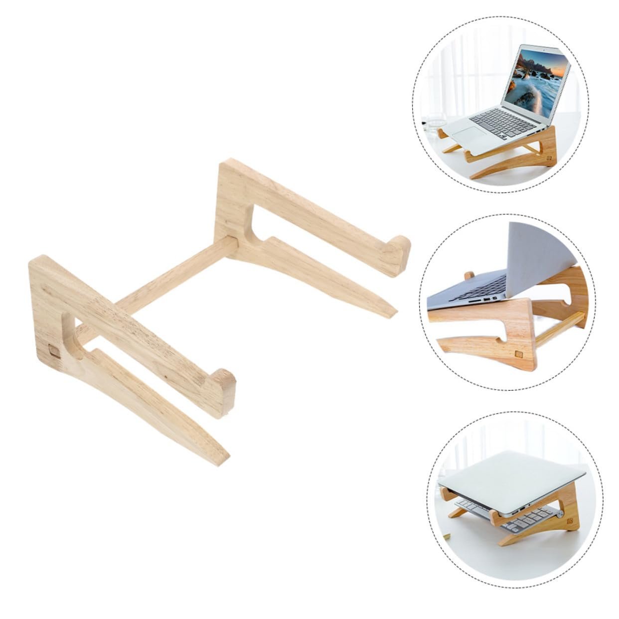 Подставка для ноутбука деревянная для стола с улучшенным отводом тепла. Стабильная и прочная подставка для ноутбука. Многофункциональный держатель для ноутбука, планшета и книг в офисе., фото №7