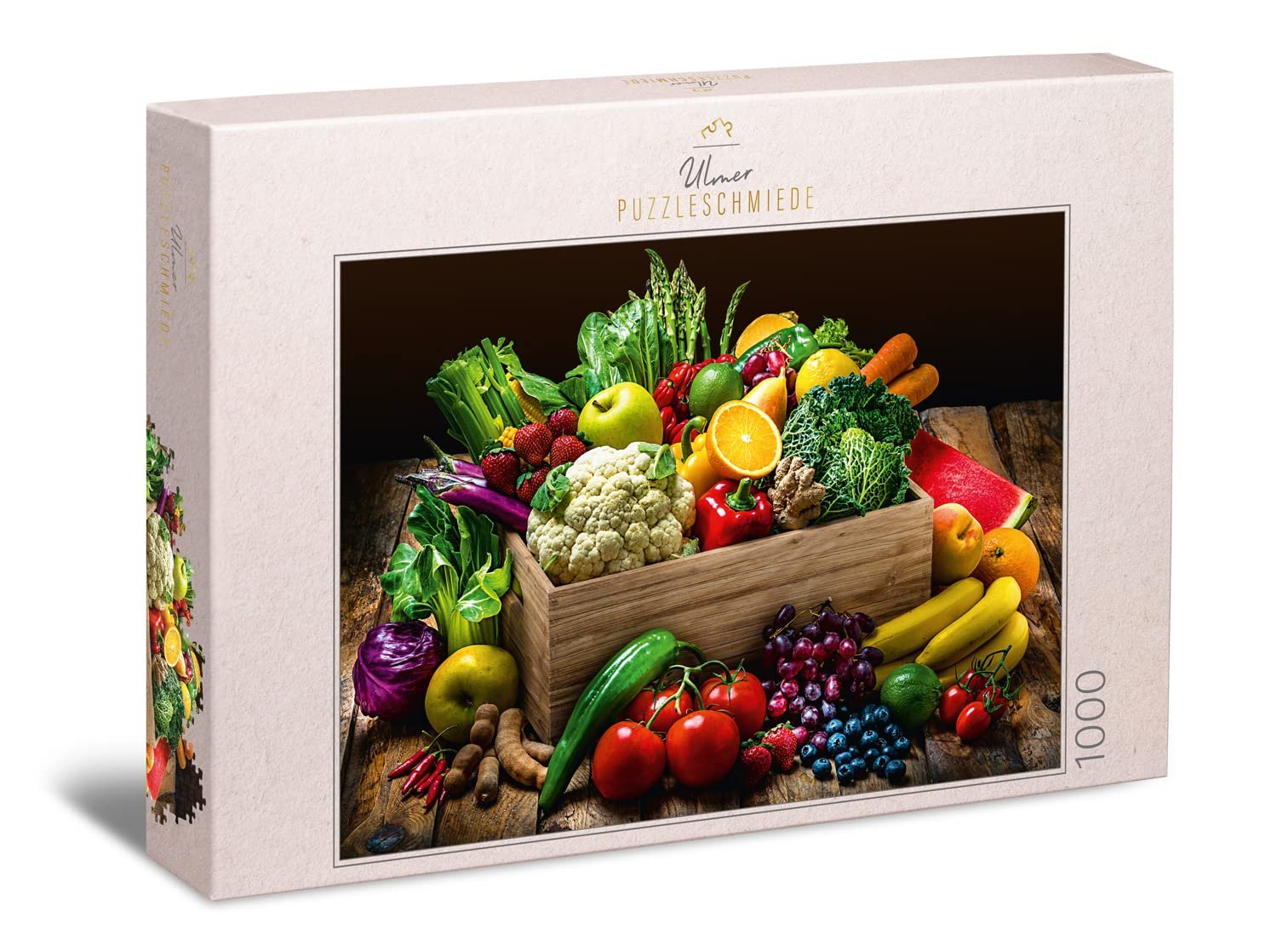 Пазл Ulmer Puzzleschmiede Rich Harvest 1000 элементов Натюрморт Овощи и фрукты Кухня, фото №1