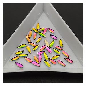 Стрази Різнокольорові yaoqijie Камені для декору нігтів 2x6 Краплі, 360 шт - Фото 1