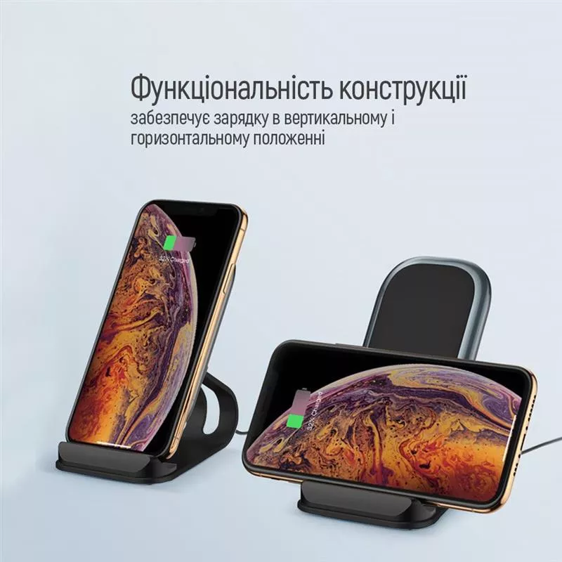 Беспроводное зарядное устройство ColorWay Wireless Stand 10W Blue (CW-CHW30Q-BL), фото №8