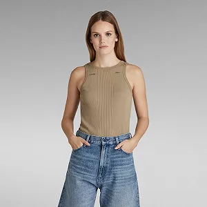 Купити Жіноча майка G-Star - Engineered Rib Tank Top Бежевий - S - Фото 1 Жіноча майка G-Star - Engineered Rib Tank Top Бежевий - S - Фото 1