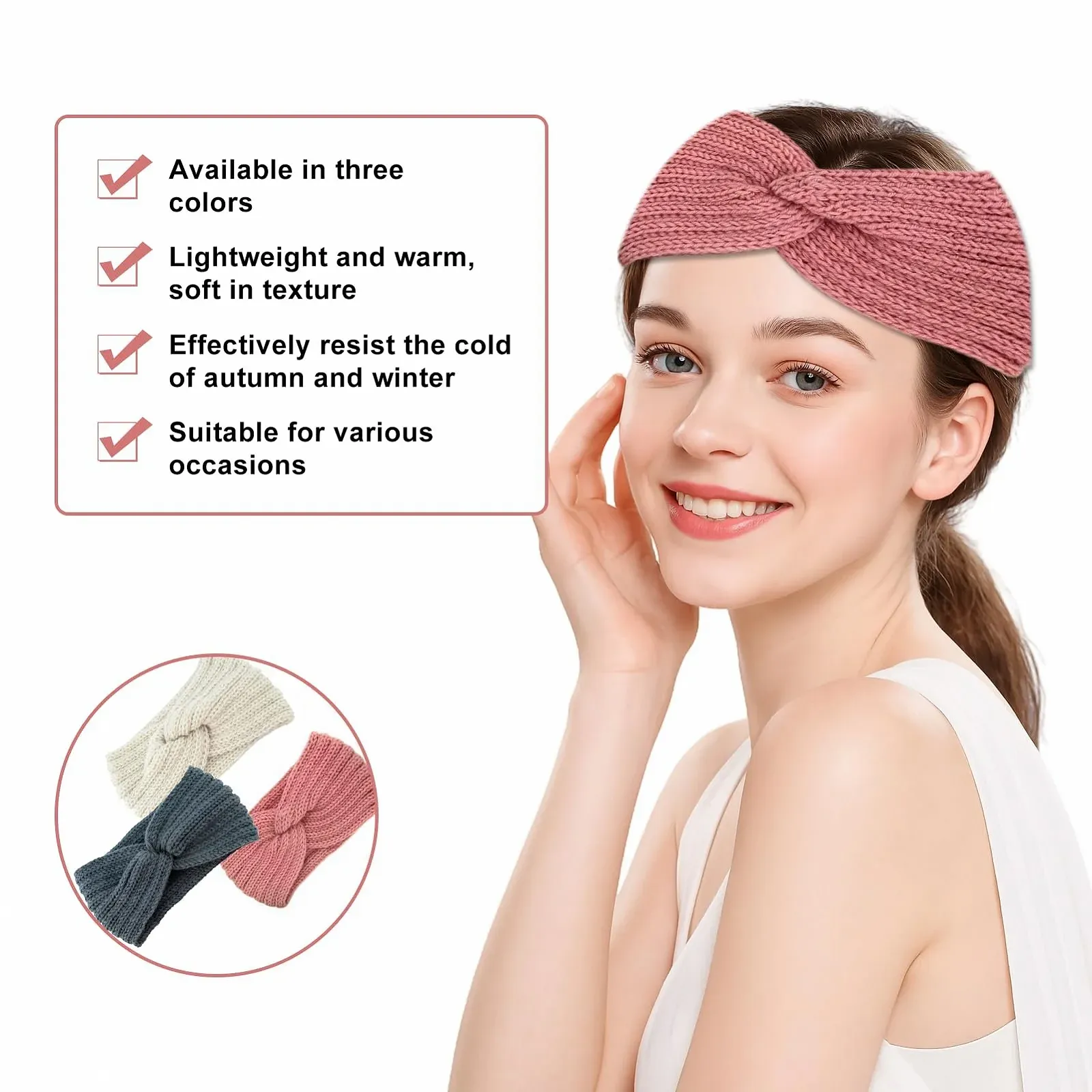 Повязка на голову Вязаная, фото №4