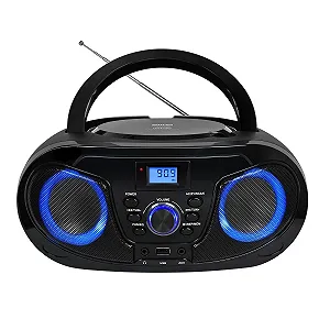 Магнітола CD-програвач Silva Schneider MPC 25.4 USB з FM-радіо, USB для MP3, AUX і роз'ємом для навушників, РК-дисплей, 40 Вт p.m.p.o., живлення від мережі/батареї Чорний - Фото 1