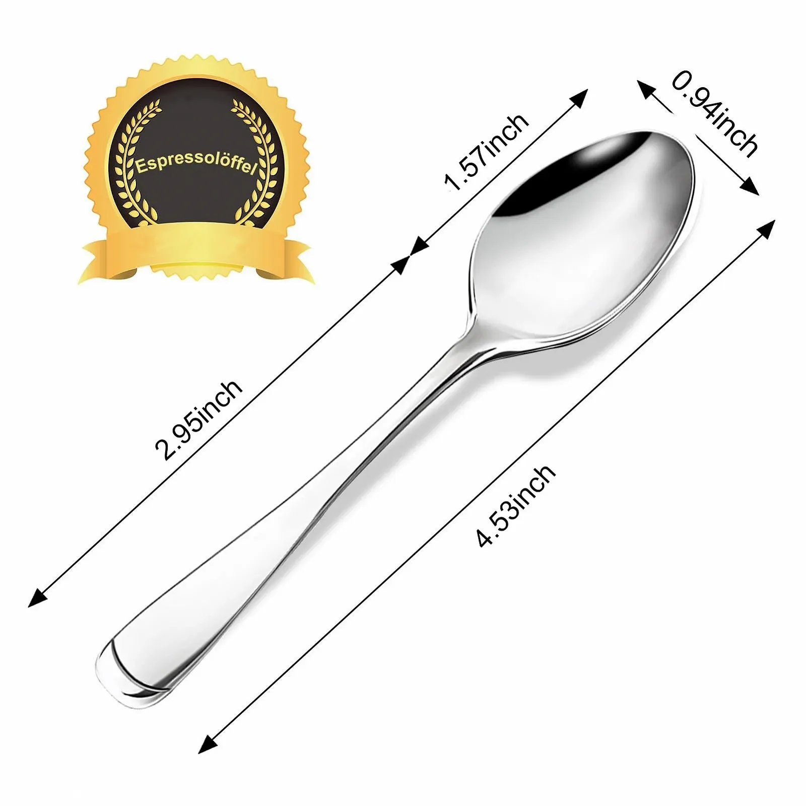 Кавові ложки, набір 12 шт, ложки для еспресо з нержавіючої сталі, фото №2