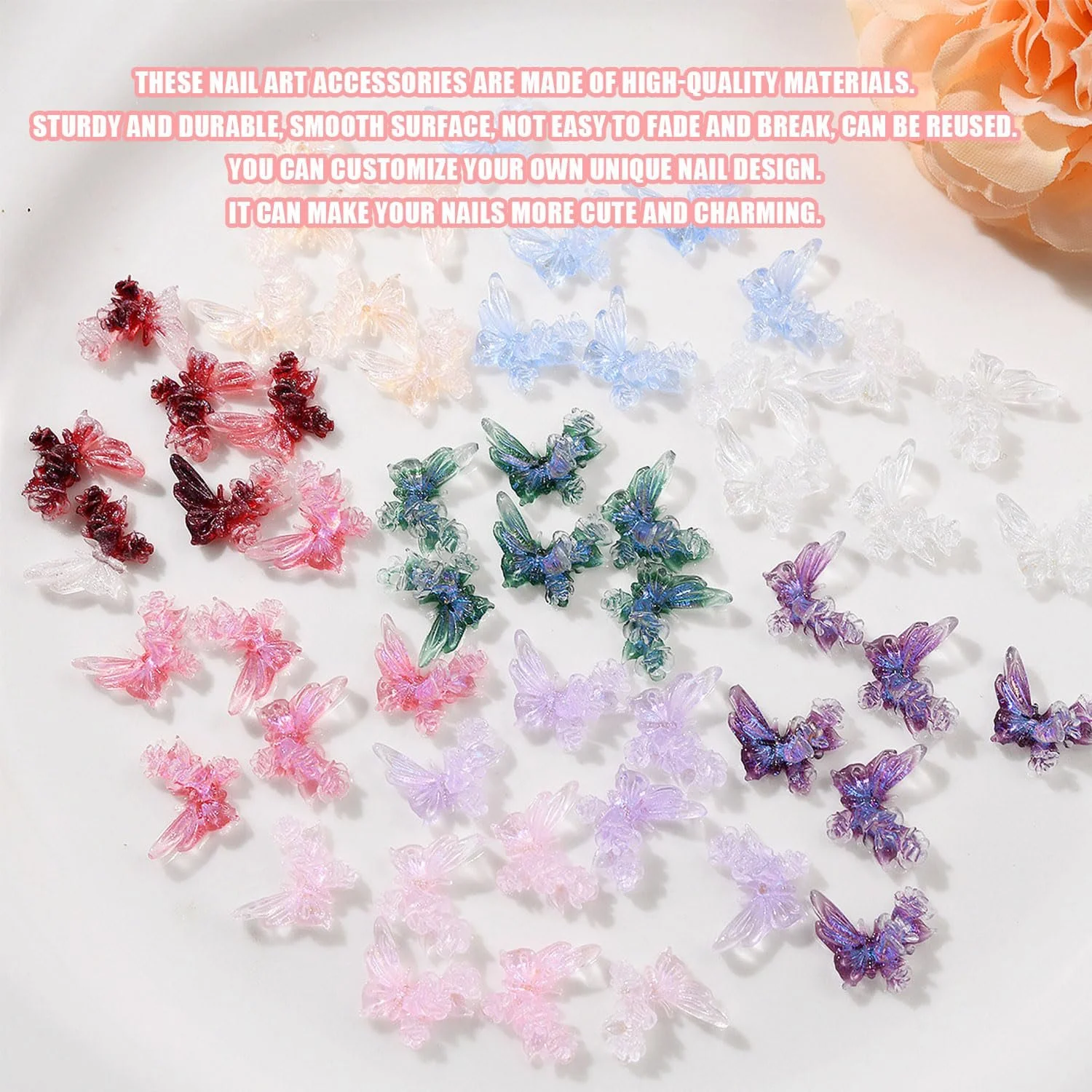 3D Підвіски у вигляді метеликів, 100 шт., фото №3