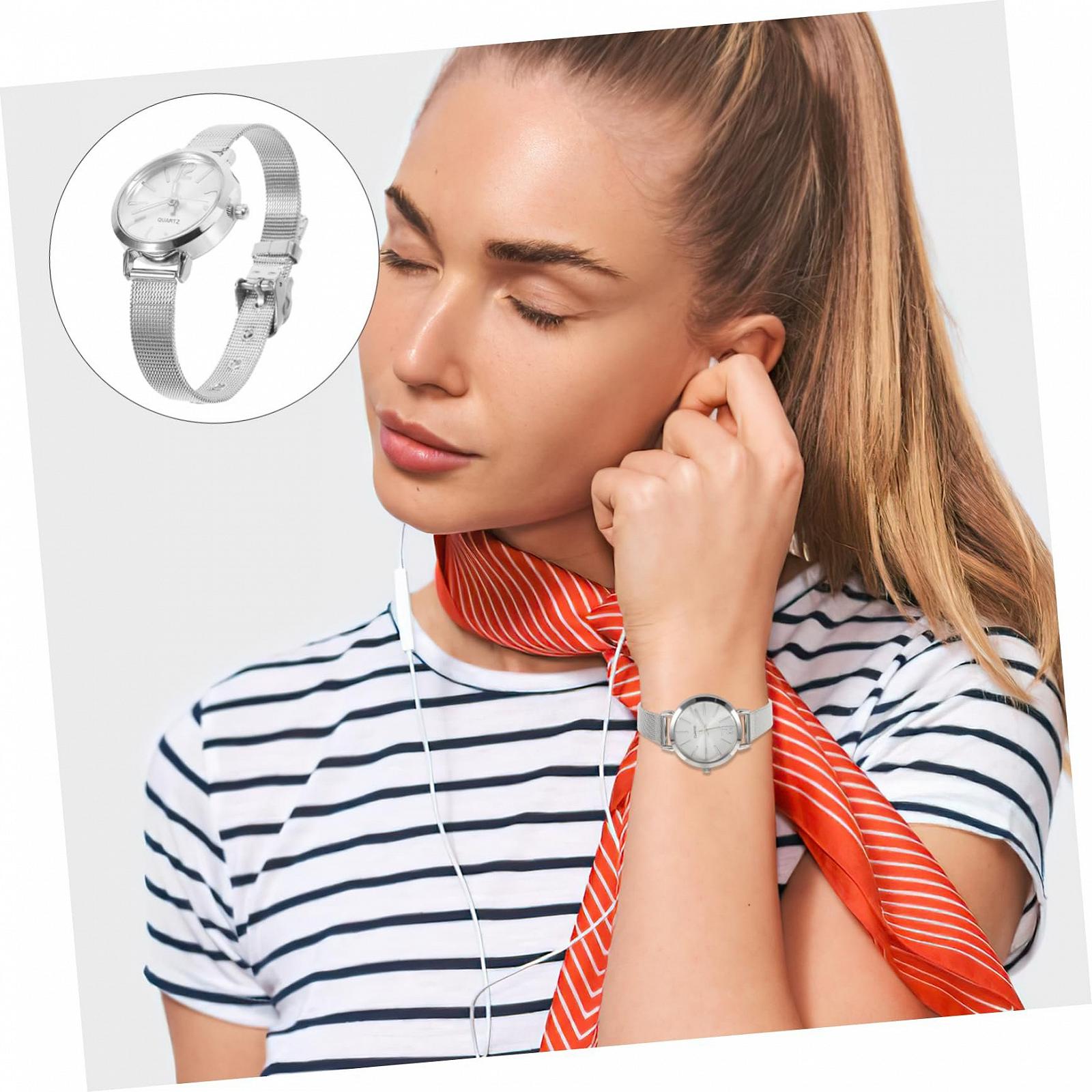 Кварцовий годинник з сітчастим ремінцем WRITWAA Золотий, фото №8