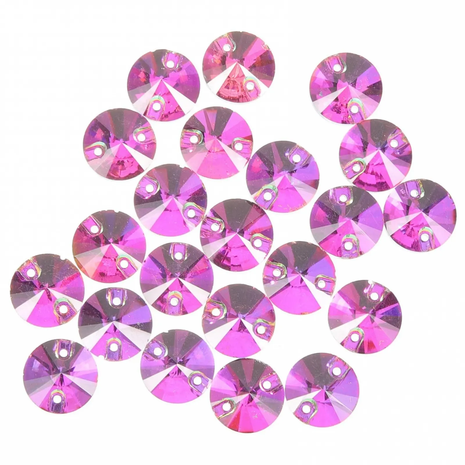 Стрази Скляні пришивні 48 шт. Різнокольорові стрази для прикраси весільних суконь, рукоділля та творчих проєктів, фото №1