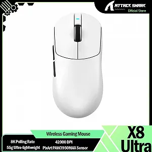 Миша Attack Shark X8 Ultra PAW3950Max 42000DPI 750IPS 60G 8000Hz White - Фото 1