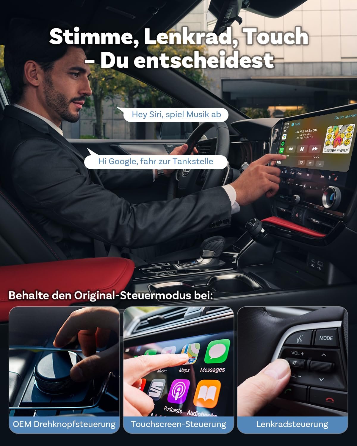 Адаптер Беспроводной CarPlay/Android OTTOCAST Mini 2-в-1 Черный, фото №4