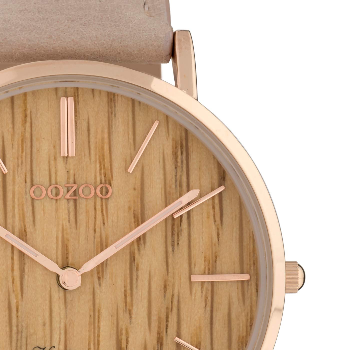 Жіночий годинник Oozoo Flat Vintage з дерев'яним циферблатом і шкіряним ремінцем 40 мм, фото №3