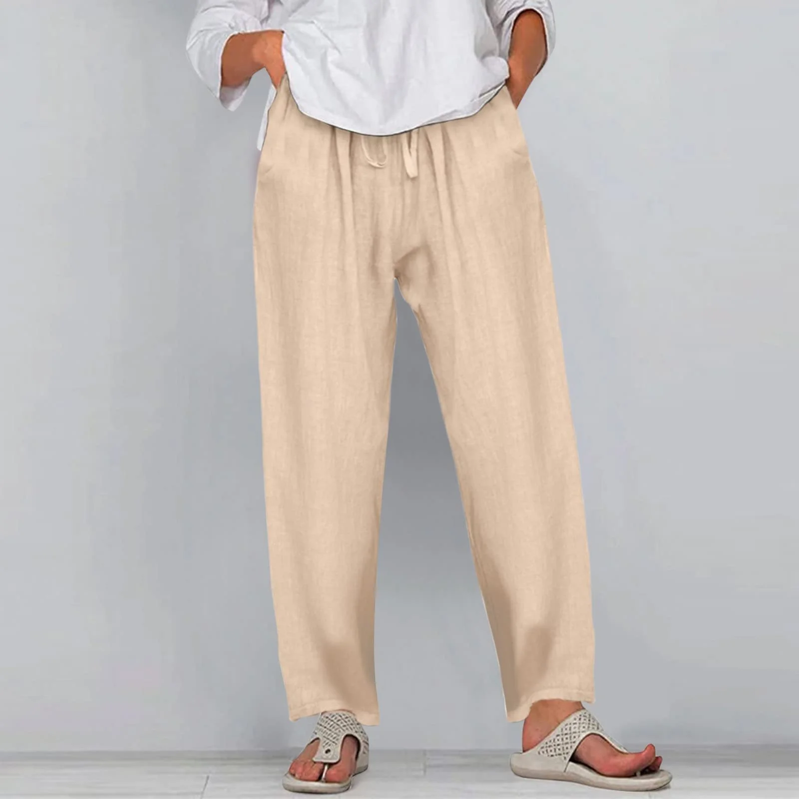 Брюки GFPGNDFHG Льняные женские, фото №7