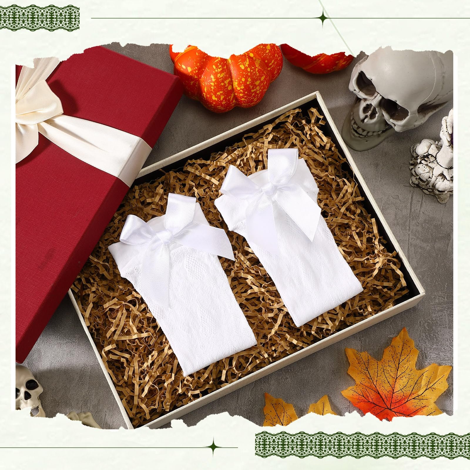 Женские гольфы SATINIOR для карнавала, кружевные чулки с бантом, сетчатые носки для женщин и девочек, фото №7