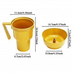 Держатель для попкорна Детская чашка с соломинкой 19 x 17 x 29 см Контейнер для комбинации напитков и закусок с ручкой для фильмов, пикников, дорожных поездок, вечеринок на открытом воздухе, кемпинга, путешествий synthetic.ua - Фото 1