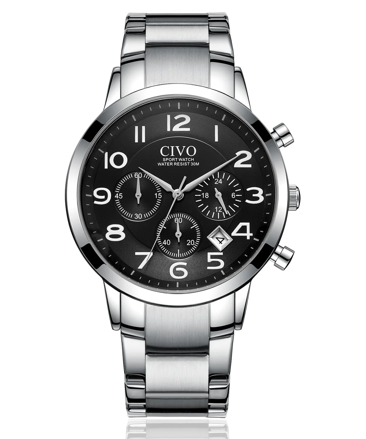 Цифровий спортивний військовий годинник CIVO для чоловіків, великі цифри, водонепроникний до 50 м, фото №1