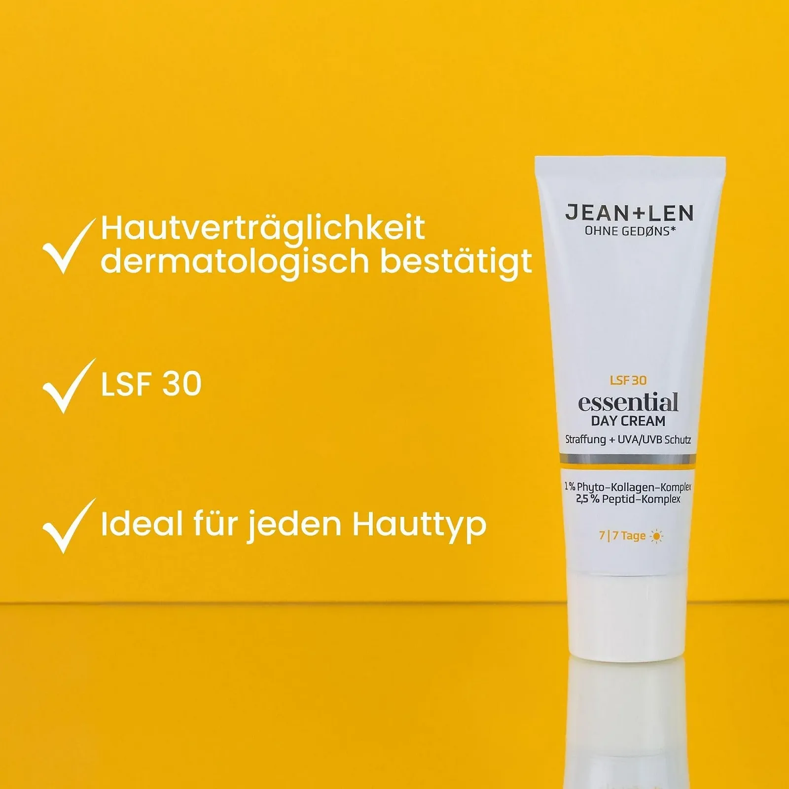 Денний крем Jean & Len Essential для всіх типів шкіри SPF 30 з рослинним колагеном 50 мл, фото №6