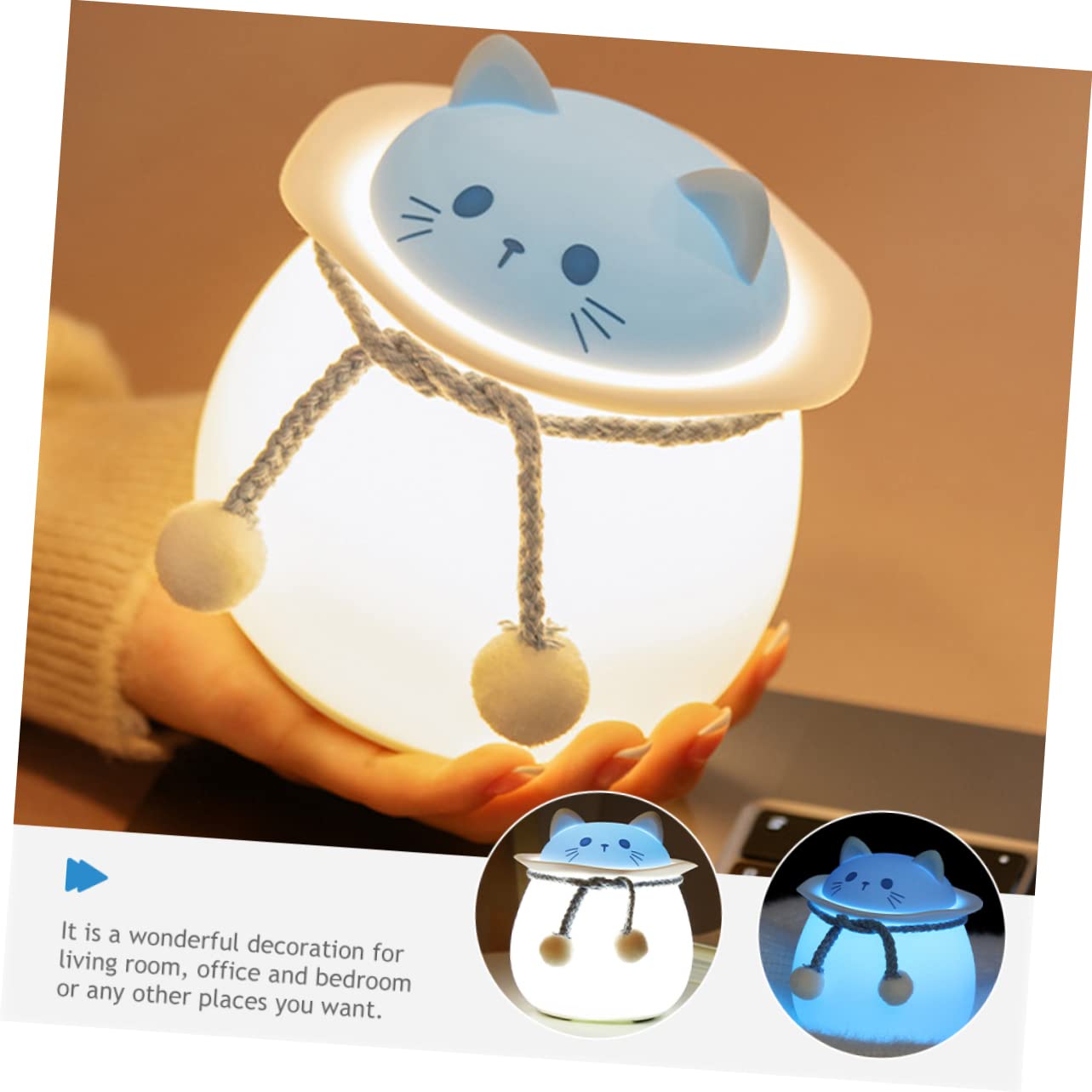 Нічник Garneck Pack of 3 Silicone Pat Light Sense Touch, фото №3
