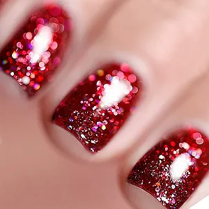 Гель-лак Vishine, 15 мл, блискучий червоний, з блискітками, сяючий колір - Фото 1