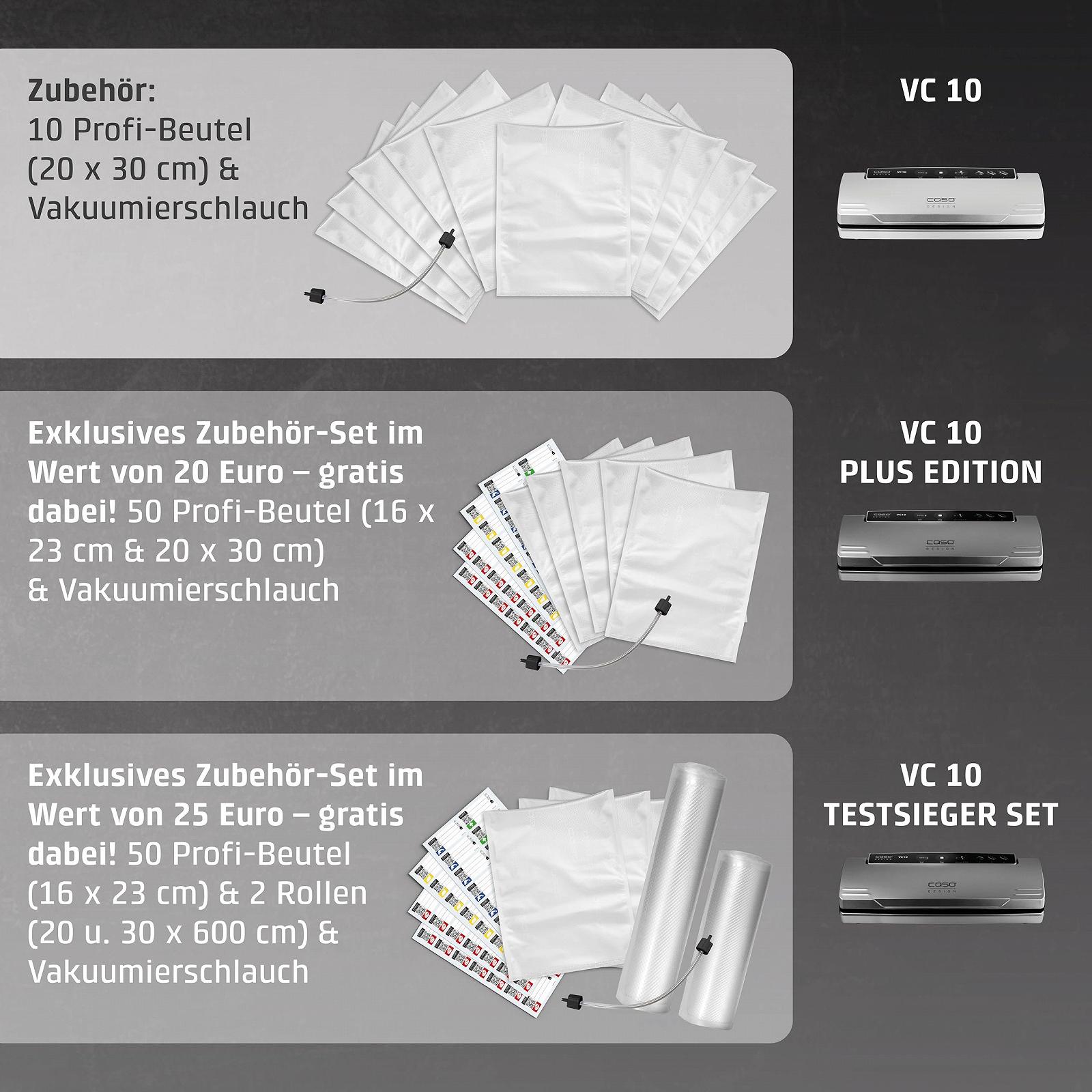 Вакуумний пакувальник CASO VC10, до 30 см, в комплекті 10 професійних фольгованих пакетів, фото №7