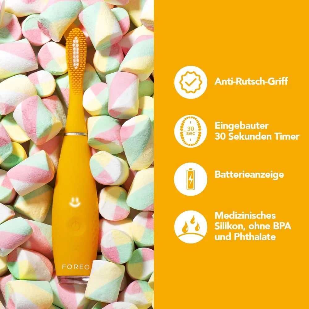 Электрическая зубная щетка FOREO ISSA mini 3 Mango Tango 4-в-1 звуковая силиконовая, фото №6