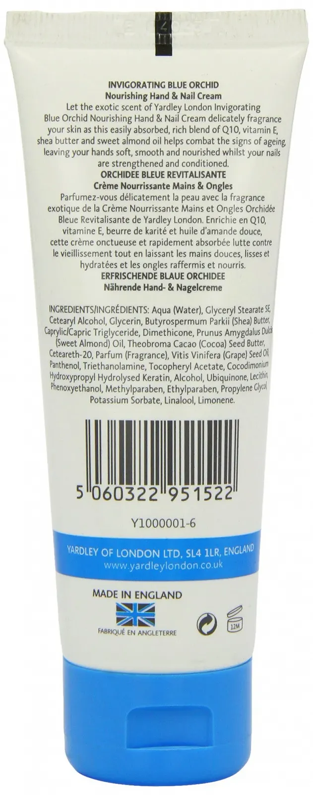 Крем для рук та нігтів Yardley London Invigorating Blue Orchid Живильний, фото №2