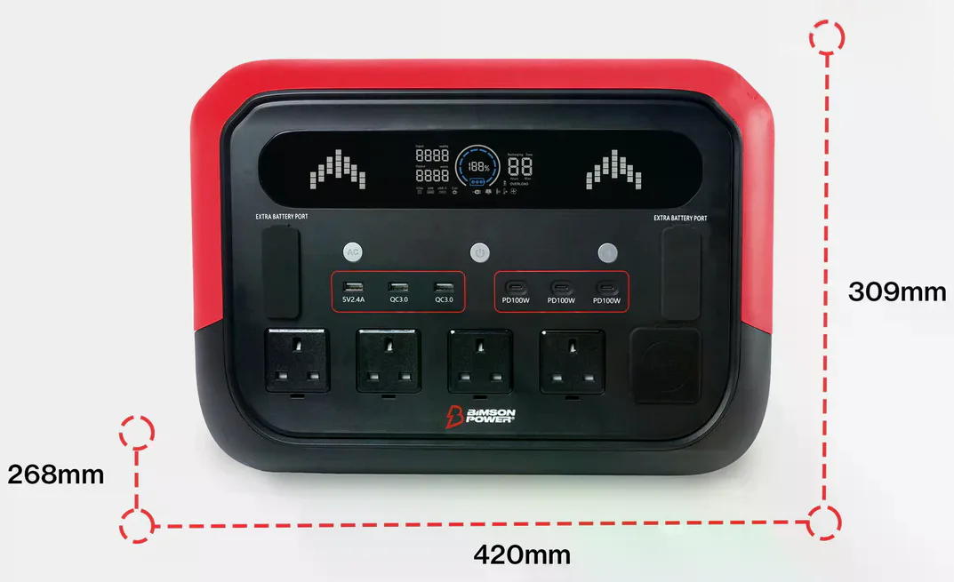 Зарядна станція Bimson Power BP2400PPS 4800 Вт / 2400 Вт / 2048 Вт*год / LiFePO4 / Швидка зарядка, фото №4