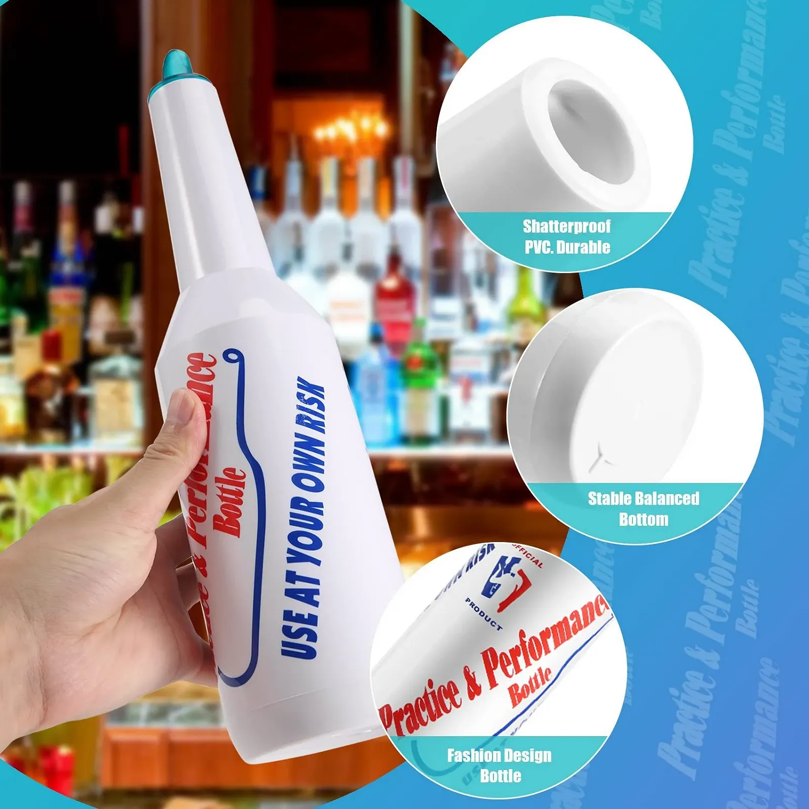 Пляшка для практики коктейлів Gokelomg Flair Bartender для бару, пабу, шейкер для коктейлів, 1 шт., фото №6