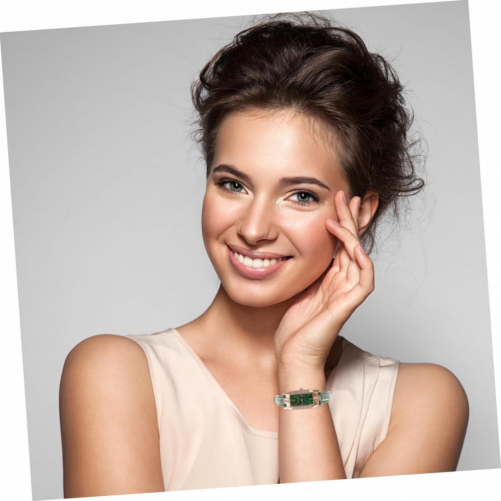 Часы женские кварцевые PartyKindom с римскими цифрами зеленые, фото №3