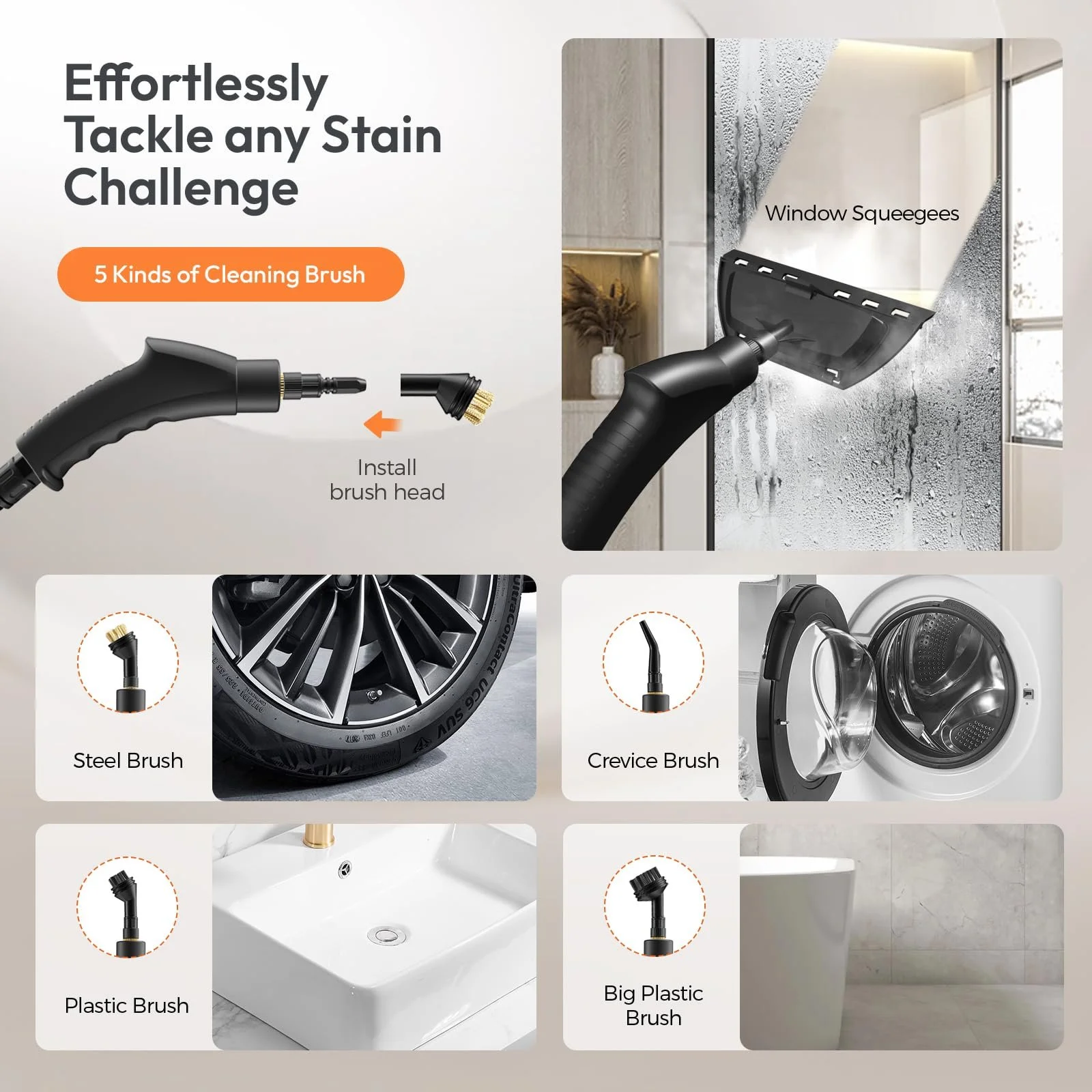 Пароочисник ручний портативний 2500 W 1.2 L White, фото №5 Пароочисник ручний портативний 2500 W 1.2 L White, фото №5