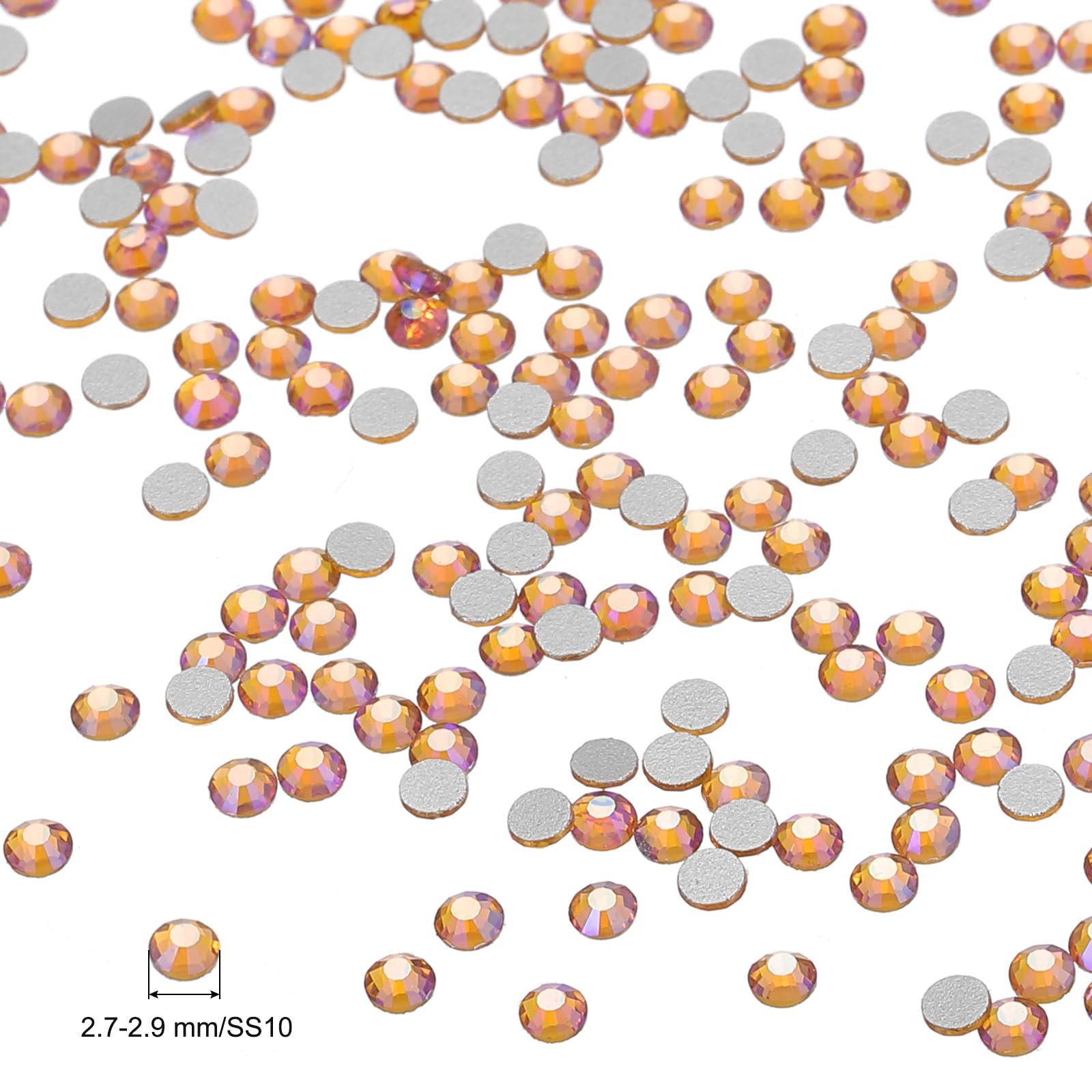 Стразы PATIKIL SS10 1440 штук, для рукоделия, костюмов, макияжа (AB шампань), фото №2