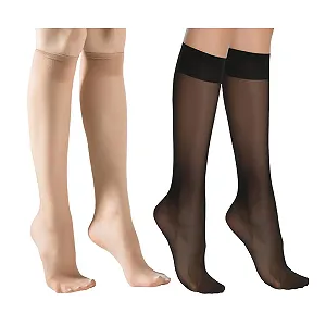 Півпанчохи 2 шт Модні жіночі шкарпетки до колін Тонкі прозорі - Фото 1