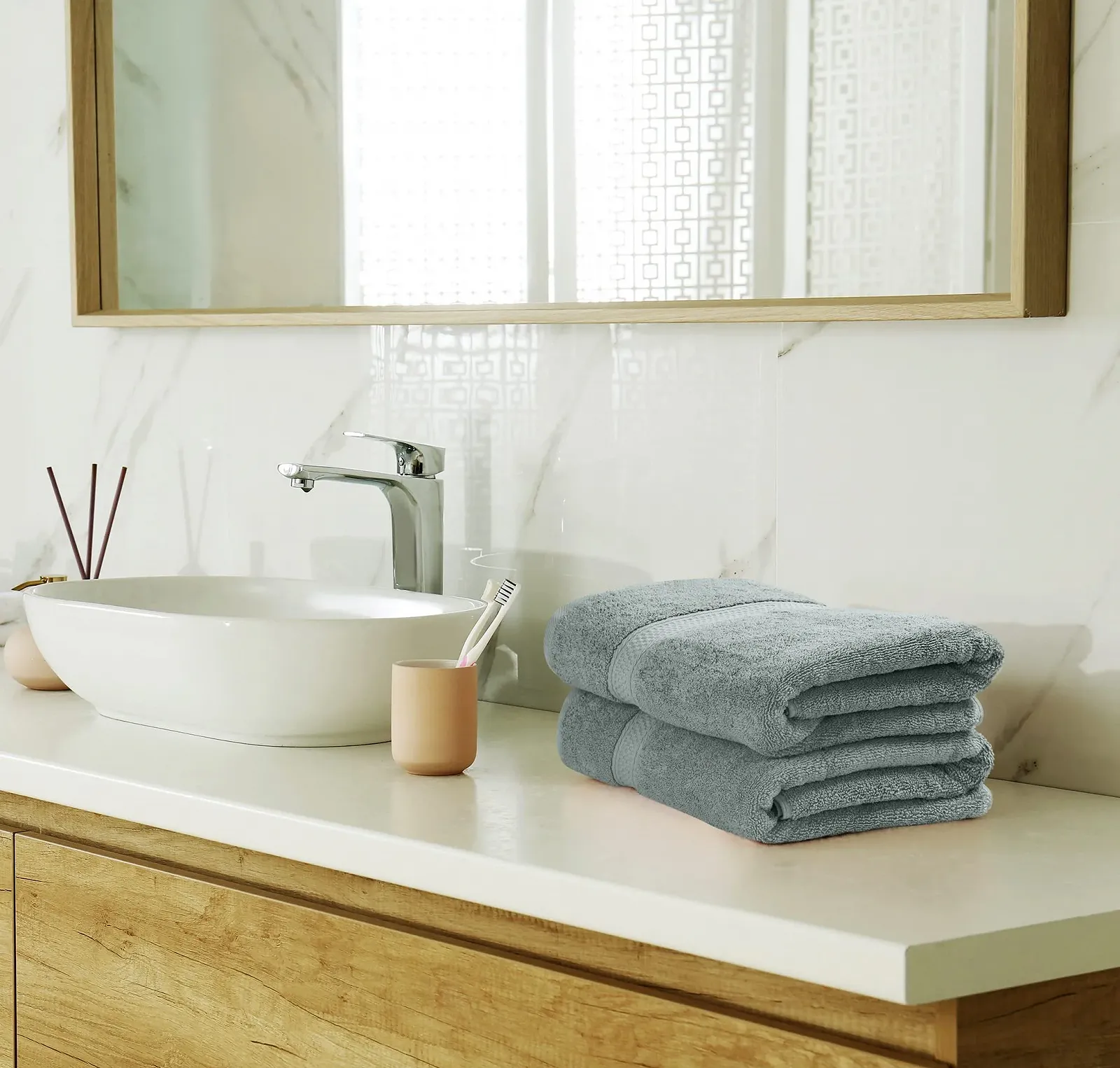 Набір рушників Utopia Towels 8 шт. 100% Бавовна Сірий, фото №5