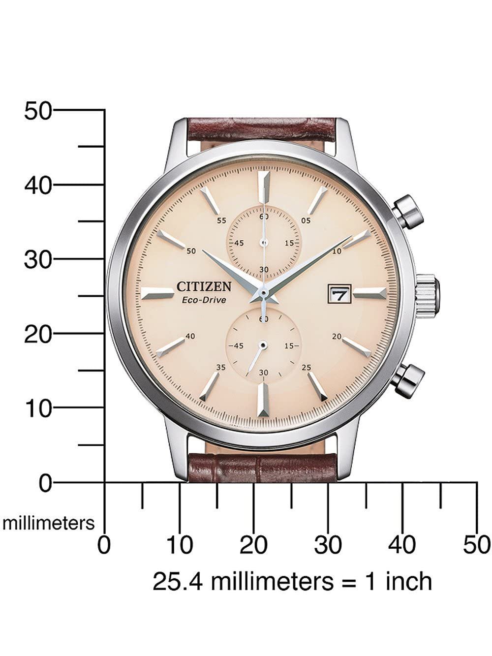 Чоловічий годинник Citizen Шкіряний ремінець Коричневий 41 мм, фото №4