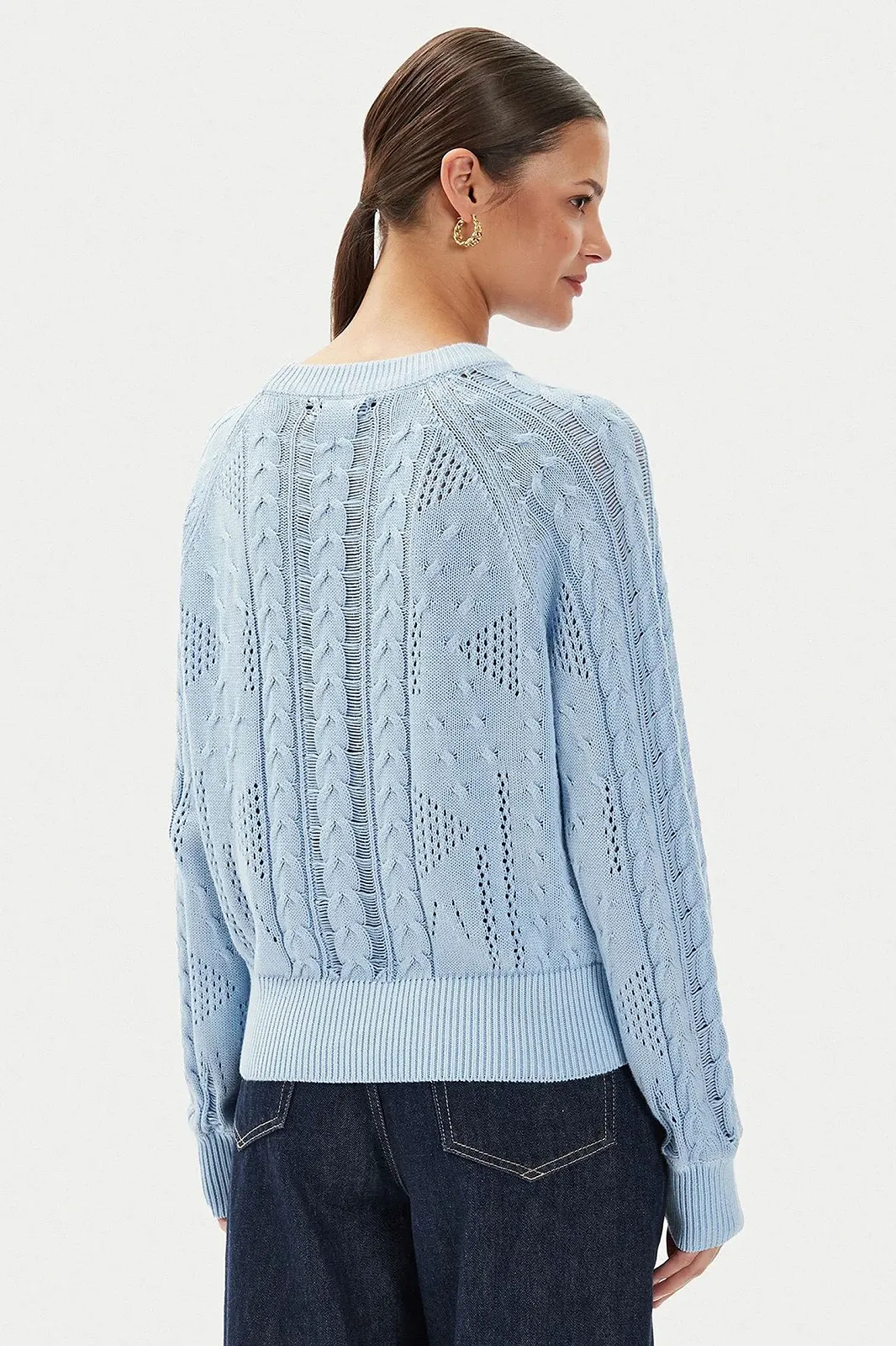 Жіночий джемпер Guess - Theodora Cable Knit Sweater (W4YR11 Z2BB0) Блакитний - S, фото №3