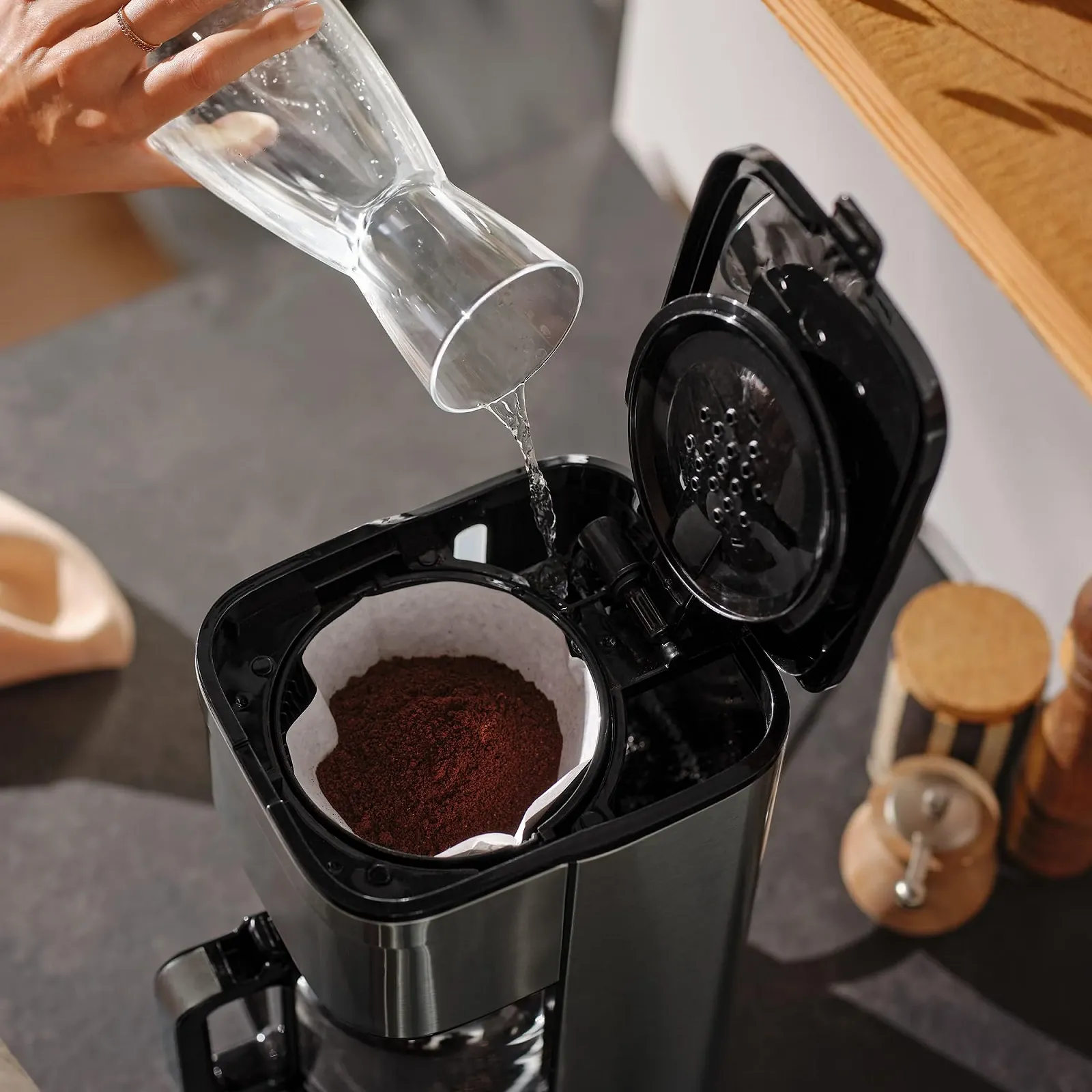 Фильтр-кофеварка Tchibo Let's Brew Elegant 1.25 л на 10 чашек Нержавеющая сталь, фото №5