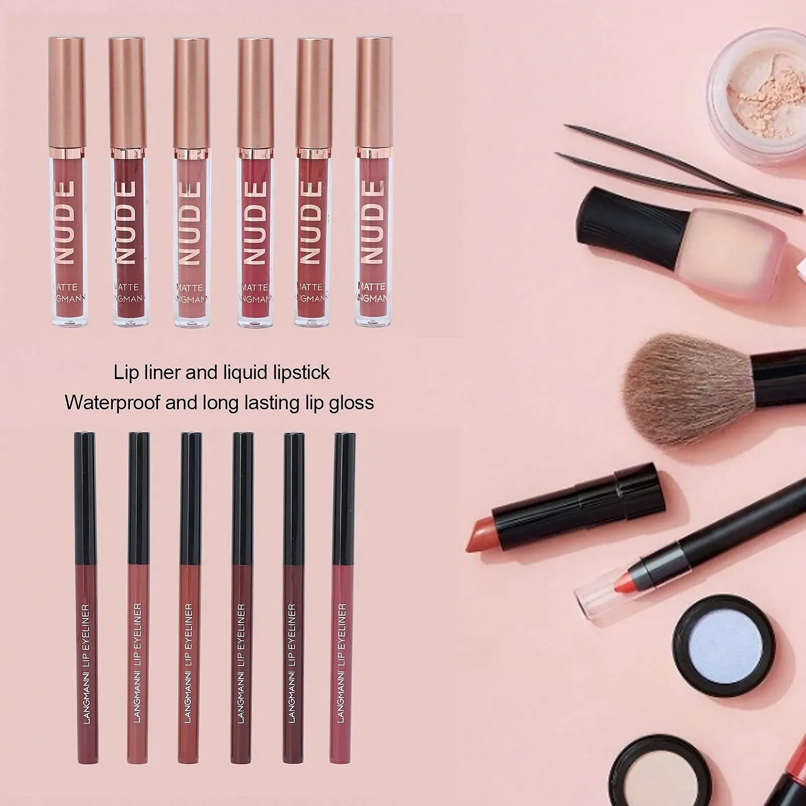 Набір матових блисків та олівців для губ з 12 предметів, фото №2