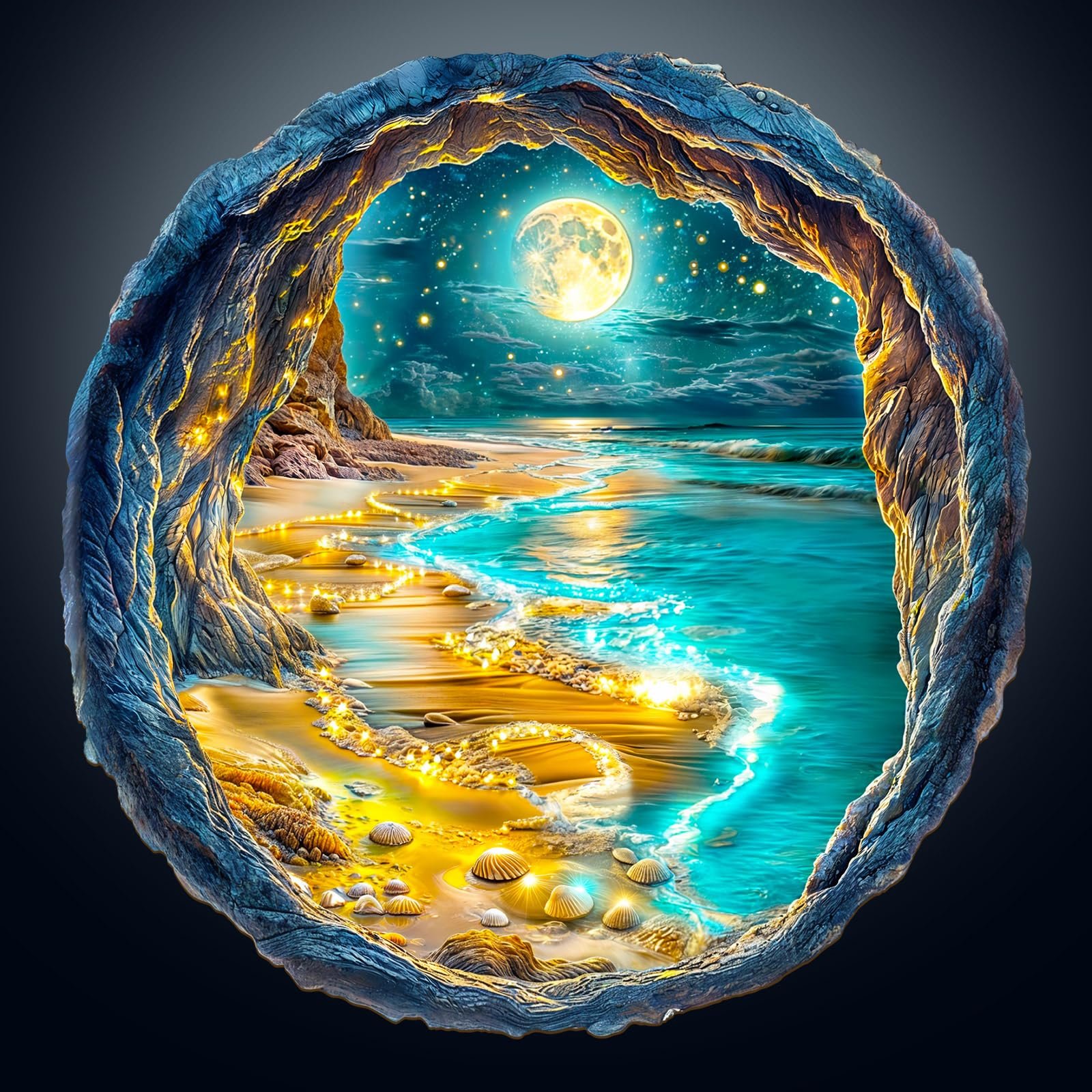 Пазл дерев'яний Moonlight Beach з подарунковою коробкою, 200 елементів, 29 x 28.6 см, фото №1