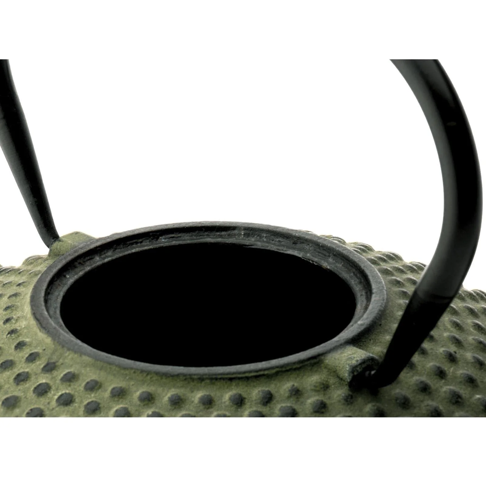 Чайник-заварник Чавунний Asian Зелений 1.25 літра з ручкою, фільтром з нержавіючої сталі для розсипного чаю, підставками та чайними чашками (6 чашок), фото №4