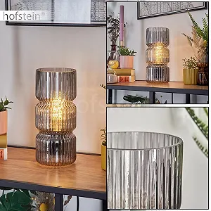 Настільна лампа Penteado Modern Vintage / Retro Design Метал / Скло Ø10,5 см E27 Чорний / Димчастий synthetic.ua - Фото 1