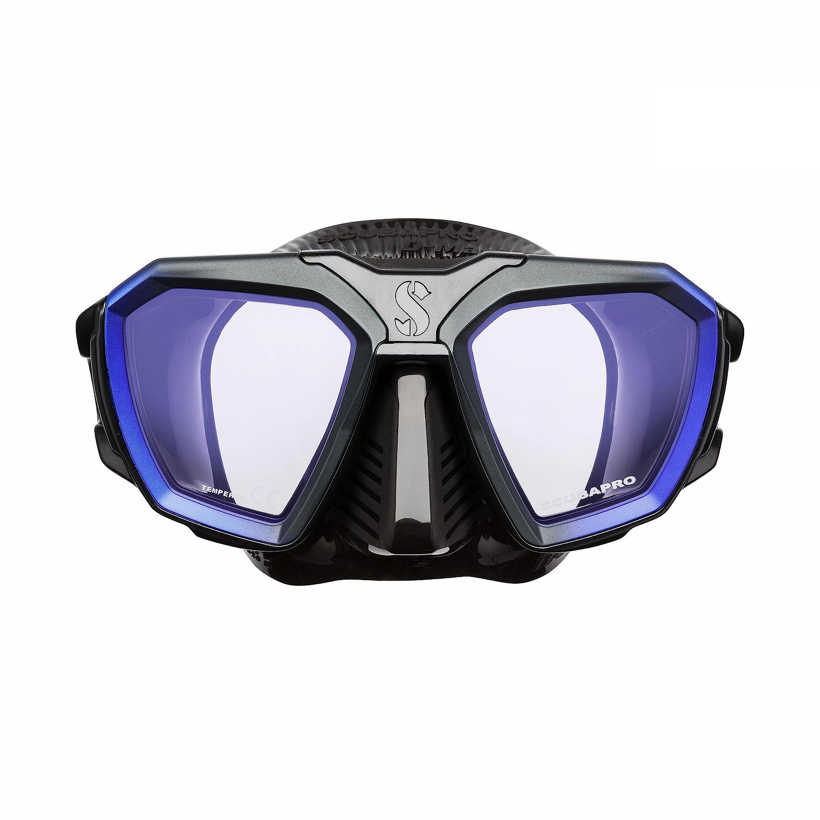 Маска Scubapro D-Mask для дайвінгу з монтажним адаптером для HUD-комп'ютера, синя рамка, фото №2