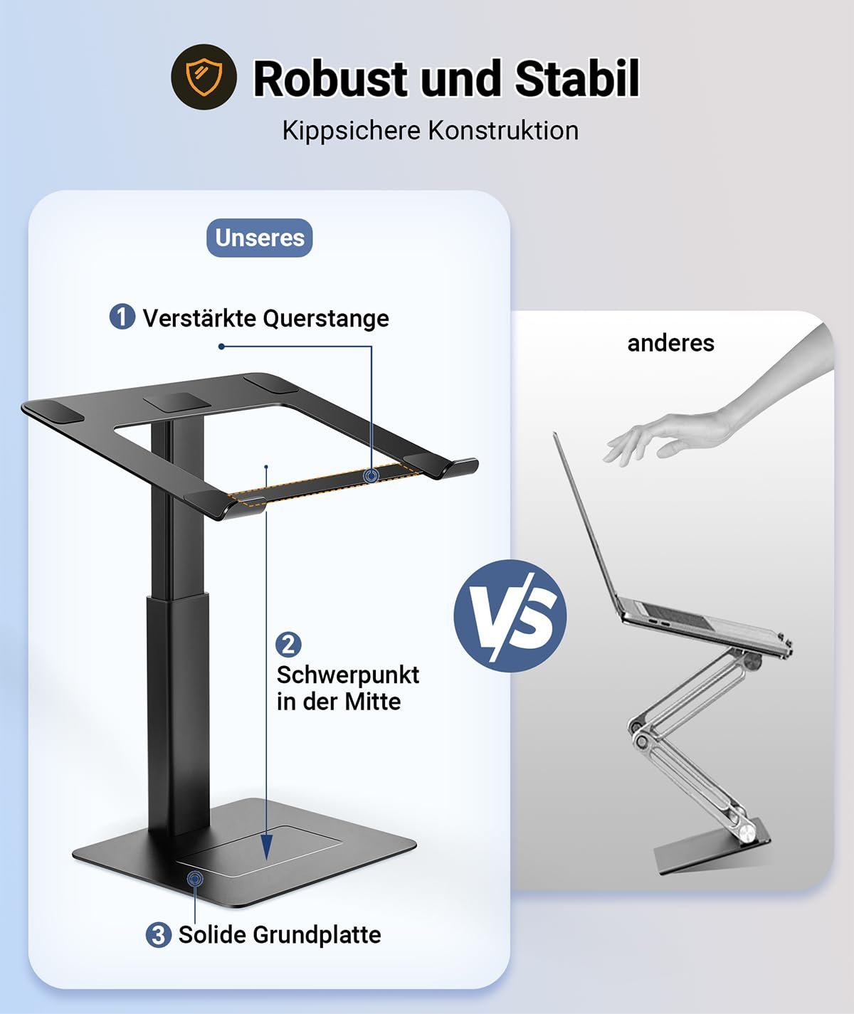 Подставка для ноутбука регулируемая по высоте Серебристая, фото №6