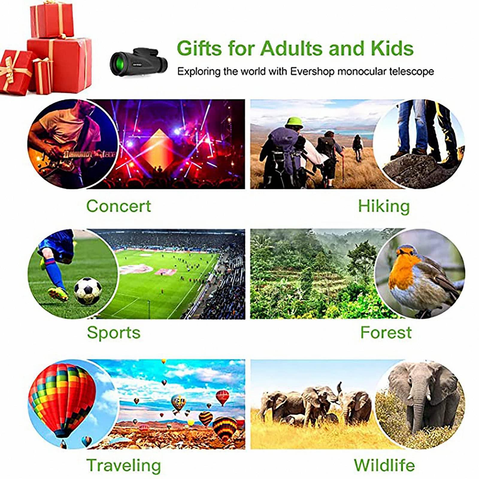 Монокуляр QHYTL 12×50 IPX7 BAK4 HD з тримачем для телефону і штативом, фото №7