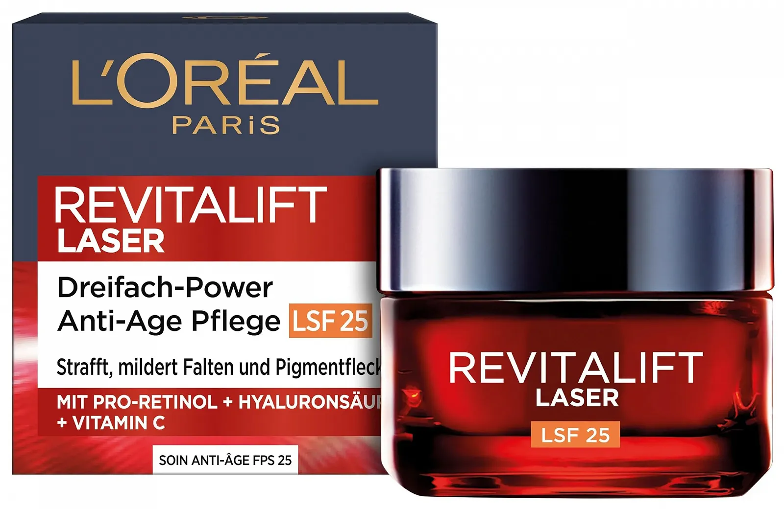 Антивіковий денний крем L'Oréal Paris RevitaLift Laser SPF 25 Потрійна сила 50 мл, фото №1